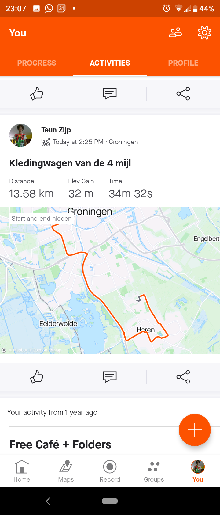 4 mijl - Kledingkar op Strava